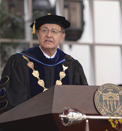 This photo is of USC President C. L. Max Nikias.